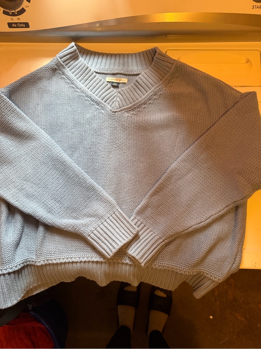 American Eagle Outfitters Light Blue V-Neck Sweater